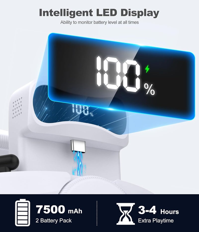 Kawaye حزام رأس بطارية قابل للتبديل الساخن لـ Meta Quest 3S/3/2، حزام النخبة بسعة 15000mAh (7500mAh × 2) حزمة بطارية قابلة للتبديل الساخن تمدد وقت اللعب 6-8 ساعات، حزام سماعة VR مع دعم وراحة محسنة - Image 5